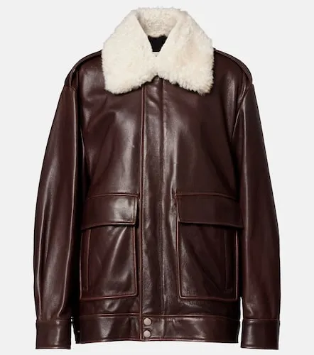 Lederjacke Drey mit Shearling - Nour Hammour - Modalova