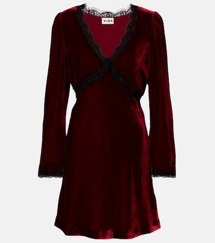 Vestido corto Macie de terciopelo con encaje - Rixo - Modalova