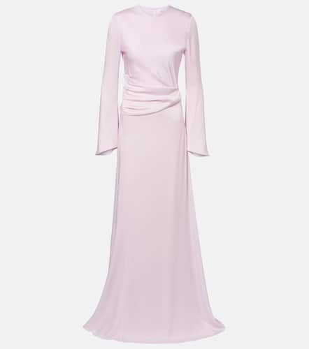 Abito lungo in raso drappeggiato - McQueen - Modalova