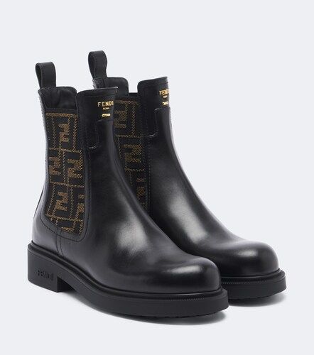 Chelsea Boots Commando FF Zucca aus Leder - Fendi - Modalova