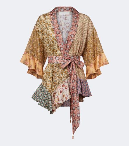 Fairlight printed silk habotai wrap top - Zimmermann - Modalova