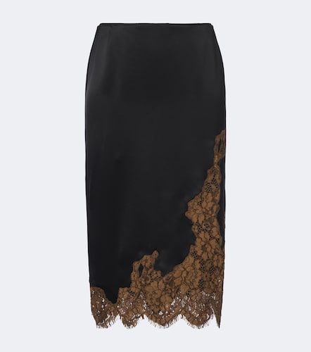 Shiny Statement lace-trimmed satin midi skirt - Dorothee Schumacher - Modalova