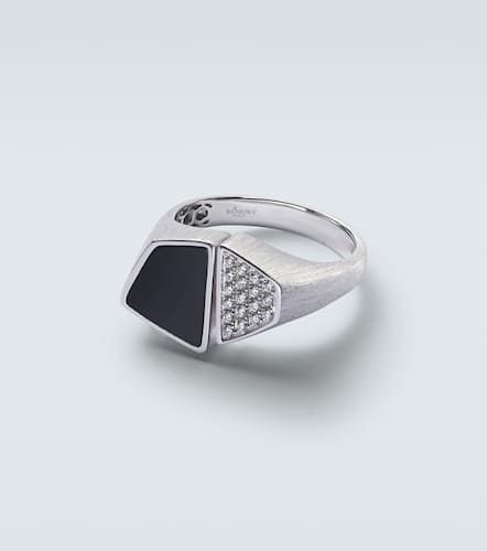 Esteve 9kt white ring with diamonds and onyx - Rainbow K - Modalova