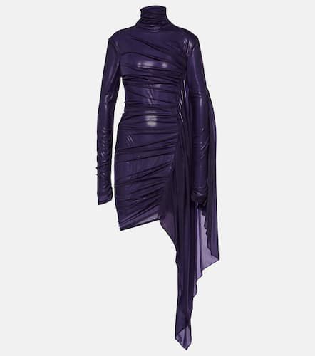 Asymmetric draped chiffon minidress - Mugler - Modalova