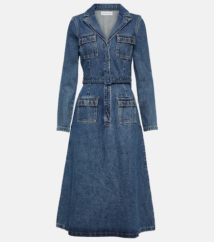 Belted denim midi dress - Self-Portrait - Modalova