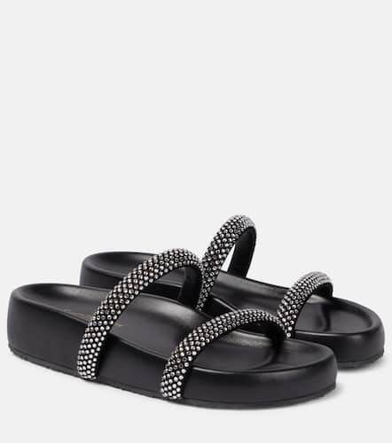 Embellished leather platform slides - Gianvito Rossi - Modalova