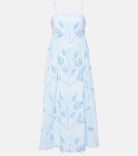 Scalloped floral cotton midi dress - Juliet Dunn - Modalova