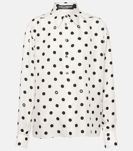 Polka-dot silk twill shirt - Dolce&Gabbana - Modalova