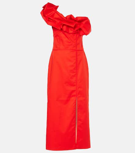 Ruffled one-shoulder poplin gown - Johanna Ortiz - Modalova