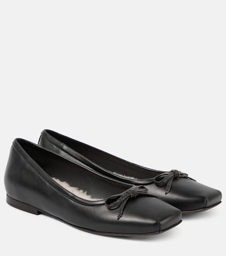 Beaded leather ballet flats - Brunello Cucinelli - Modalova