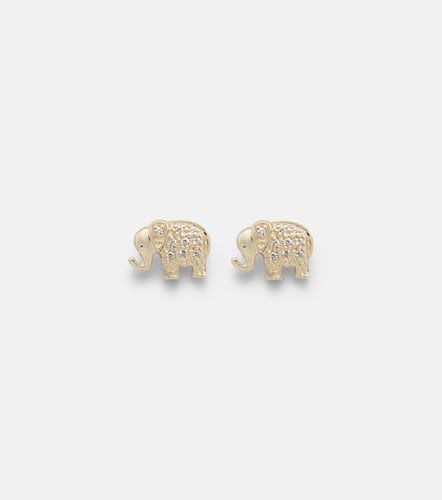 Elephant 14kt earrings with diamonds - Sydney Evan - Modalova