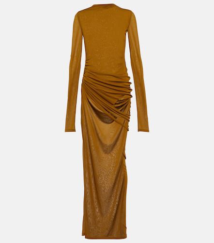 Ruched jersey voile maxi dress - Saint Laurent - Modalova