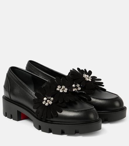 Flora Moc embellished leather loafers - Christian Louboutin - Modalova