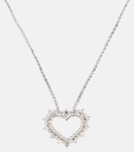 Crystal Heart embellished pendant necklace - Alessandra Rich - Modalova