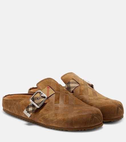 Burberry Checked suede clogs - Burberry - Modalova