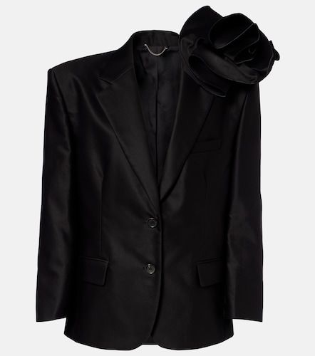 Blazer de algodón con aplique floral - Magda Butrym - Modalova