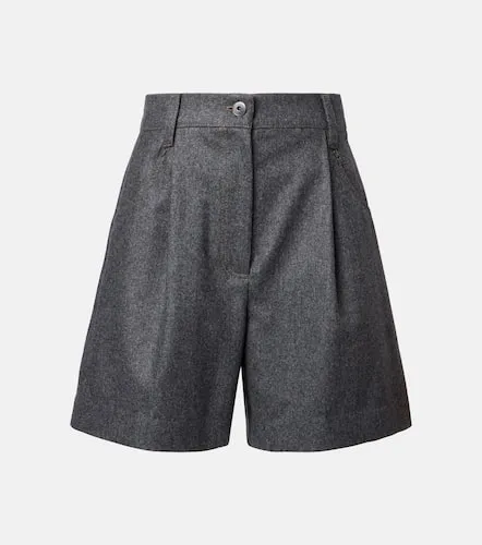 High-rise virgin wool shorts - Brunello Cucinelli - Modalova