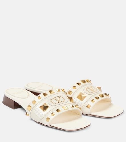 Plaster Caster studded leather slides - Valentino Garavani - Modalova