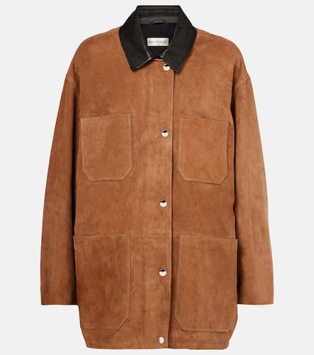 Barn leather-trimmed suede jacket - Nour Hammour - Modalova