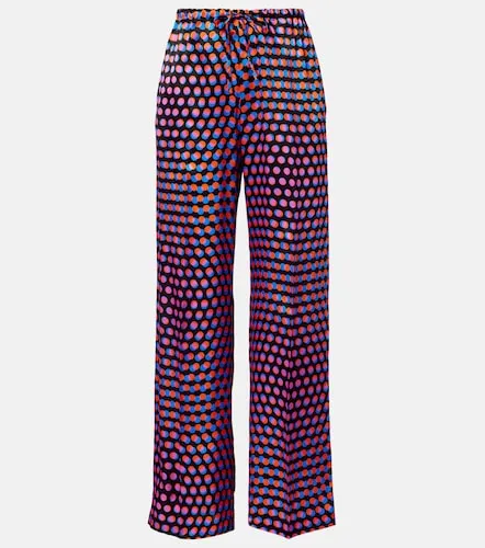 Polka-dot silk wide-leg pants - Dries Van Noten - Modalova