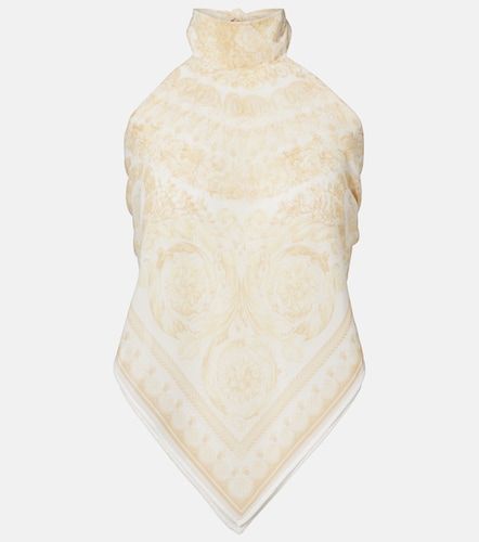 Top de georgette con cuello halter - Versace - Modalova