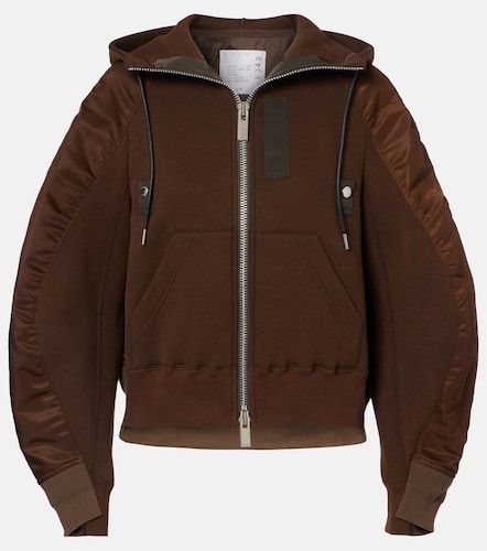 Sudadera en mezcla de algodón con capucha - Sacai - Modalova