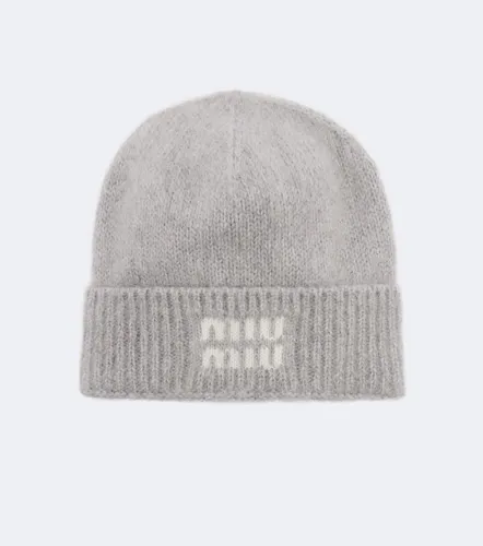 Miu Miu Logo mohair-blend beanie - Miu Miu - Modalova