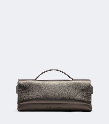 Essence metallic leather top-handle bag - Brunello Cucinelli - Modalova