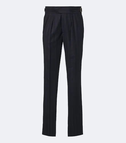Striped virgin wool straight pants - Rubinacci - Modalova