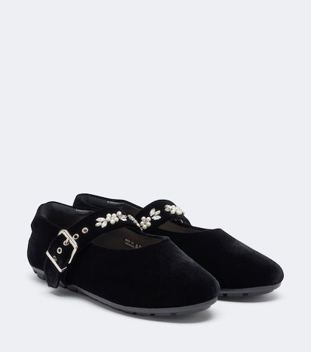 Bailarinas Mary Jane de terciopelo adornadas - Simone Rocha - Modalova