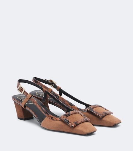 Belle Vivier snake-effect suede slingback pumps - Roger Vivier - Modalova