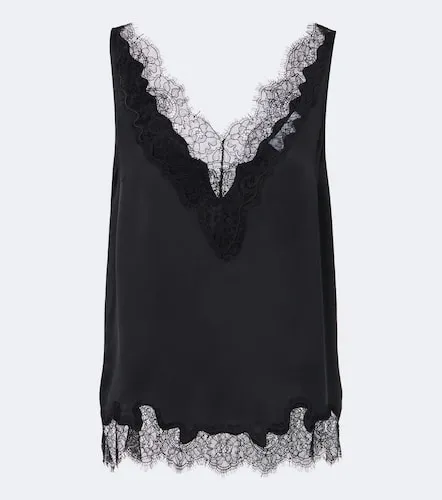 Velvet Lace-trimmed silk satin top - Velvet - Modalova