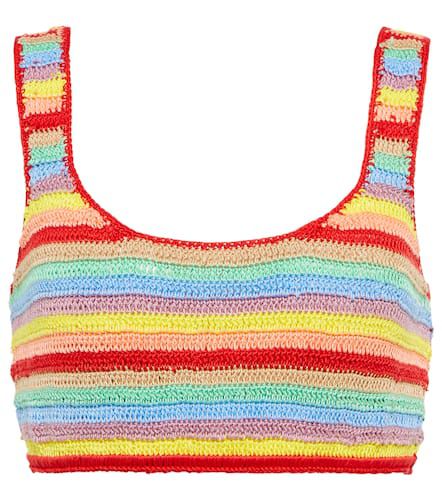 Striped crocheted cotton crop top - Anna Kosturova - Modalova