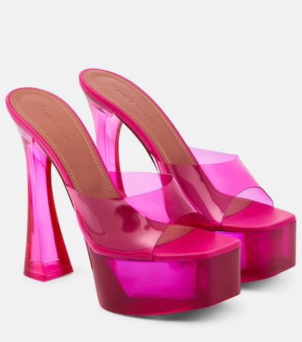 Dalida Glass PVC platform mules - Amina Muaddi - Modalova