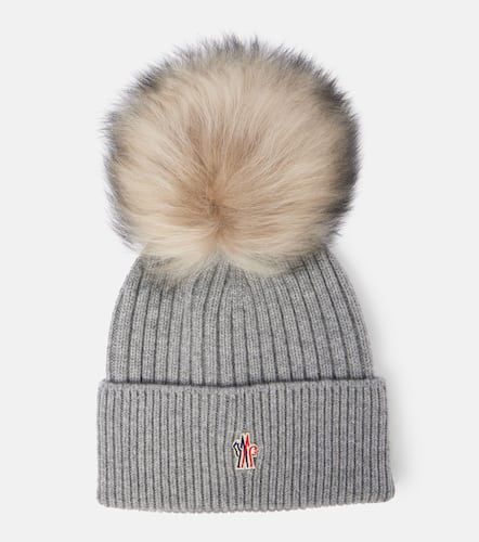 Gorro de cachemir ribeteado en borrego - Moncler - Modalova