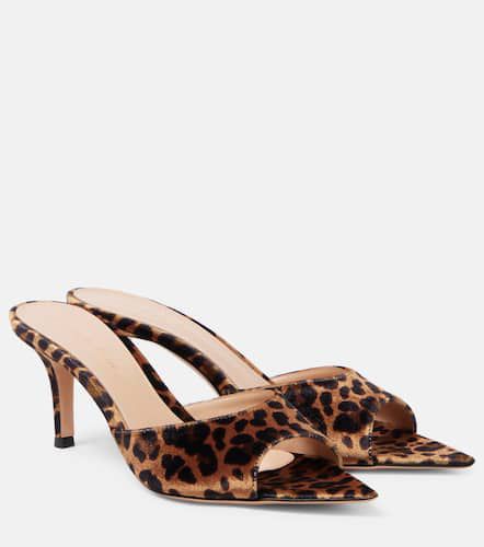 Leopard-print velvet mules - Gianvito Rossi - Modalova