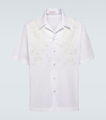 Embroidered cotton poplin bowling shirt - Valentino - Modalova