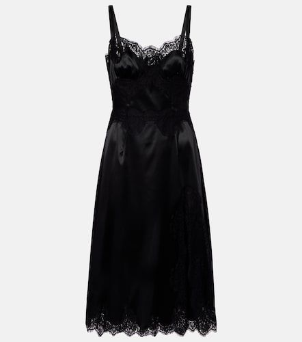 Abito sottoveste in raso con pizzo - Dolce&Gabbana - Modalova