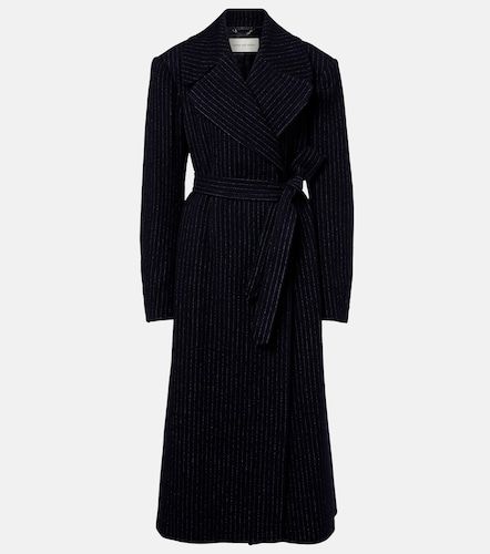 Belted pinstriped wool coat - Dries Van Noten - Modalova