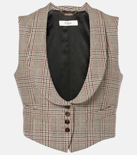 ChloÃ© Prince of Wales wool-blend waistcoat - Chloe - Modalova