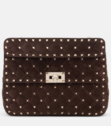 Rockstud Spike Medium suede top-handle bag - Valentino Garavani - Modalova