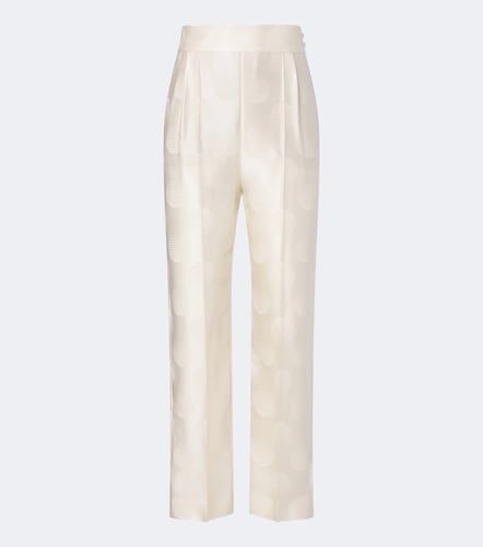 Polka-dot silk jacquard slim pants - Valentino - Modalova