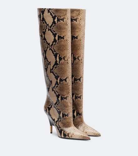 Bella snake-effect leather knee-high boots - Khaite - Modalova