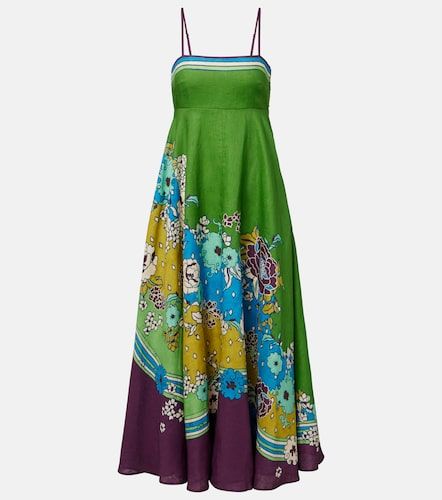 Alémais Vestido midi Nanci de lino floral - Alemais - Modalova