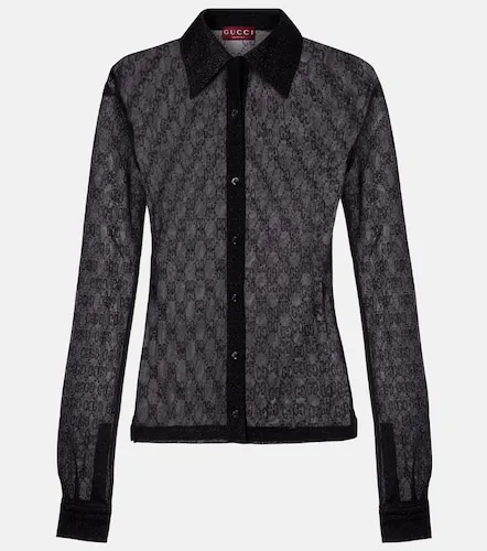 Gucci Camisa de lamé con GG - Gucci - Modalova