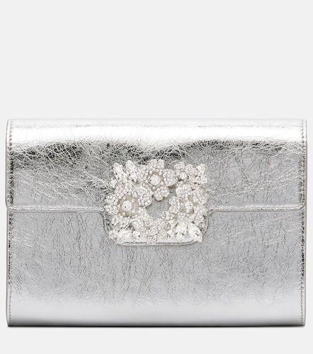 Efflorescence Mini metallic leather clutch - Roger Vivier - Modalova
