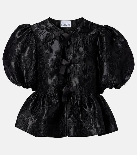 Ganni Blusa in raso con fiocco - Ganni - Modalova
