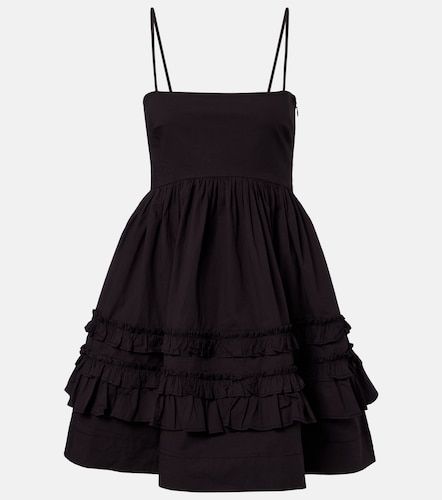 Ruffled cotton-blend minidress - Ganni - Modalova