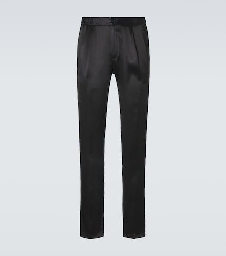 Reversible silk straight pants - Rubinacci - Modalova