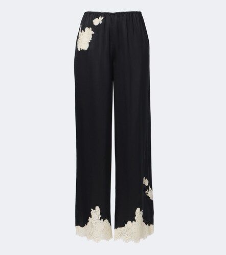 Lavon lace-trimmed silk satin wide-leg pants - Doen - Modalova